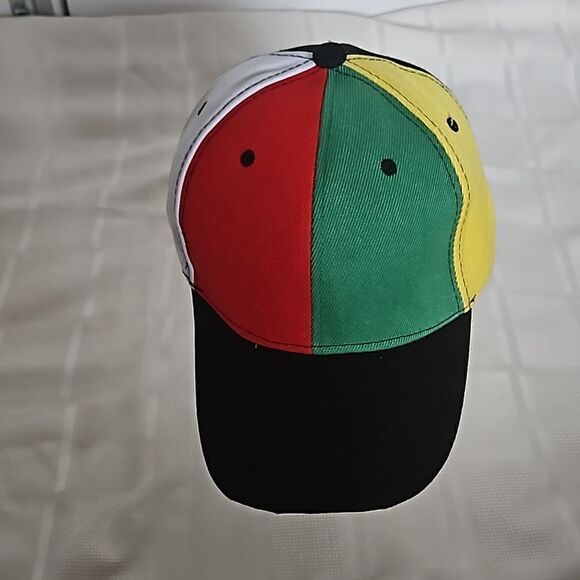 Colorful Men's Baseball Cap One Size Black, Green, Red, Yellow & White - Picture 5 of 16